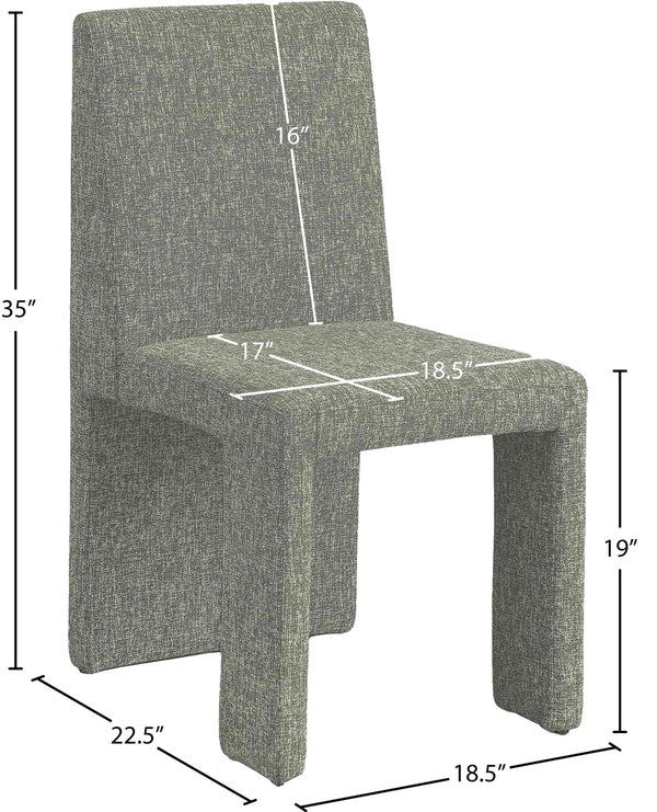 Benson Green Linen Textured Fabric Dining Chair 751Green-C Meridian Furniture