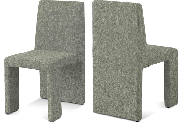 Benson Green Linen Textured Fabric Dining Chair 751Green-C Meridian Furniture