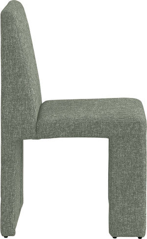 Benson Green Linen Textured Fabric Dining Chair 751Green-C Meridian Furniture