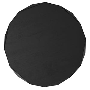 English Elm Judson Sculptural Mango Wood Side Table Faceted Round Accent for Modern Interiors B136P420286