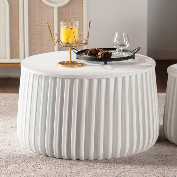 English Elm White Nesting Storage Tables with Lift Off Lid Curved Silhouette for Modern Living Rooms W3081P389055