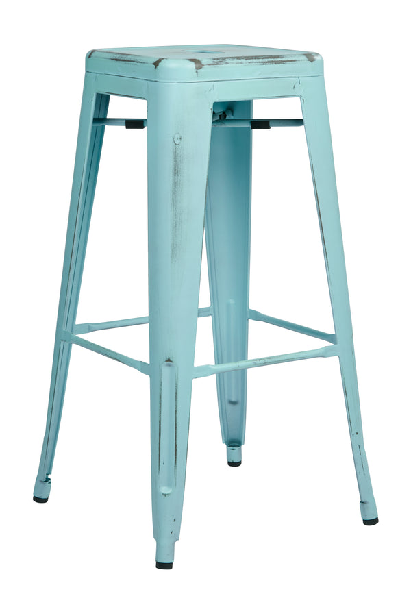 OSP Home Furnishings Bristow 30" Antique Metal Barstool Antique Sky Blue