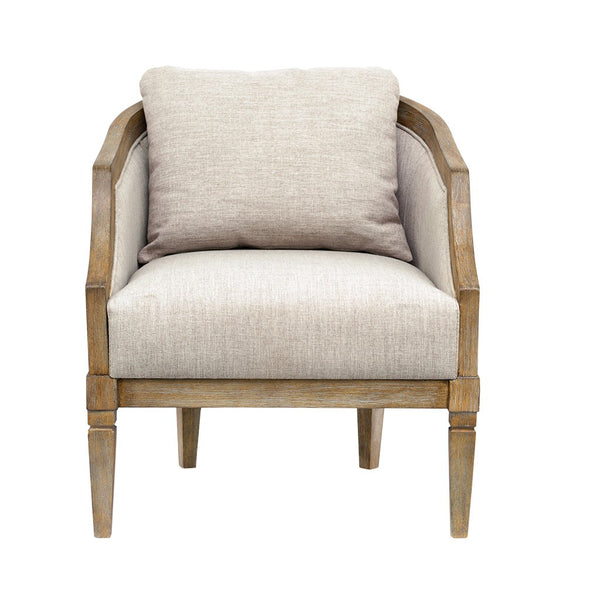English Elm Accent Chair Reclaimed Wood Frame Jacquard Upholstery Foam Seat 27"W Mid-Century Accent Comfort B035P148422