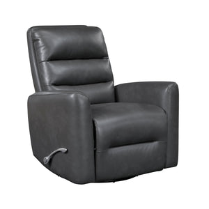English Elm Glider Swivel Recliner Chair with Smooth Gliding Motion, Breathable Faux Leather, Luxurious Comfort and Space-Saving Design Gray 34 L x 31 W x 26.5 H B011P287701