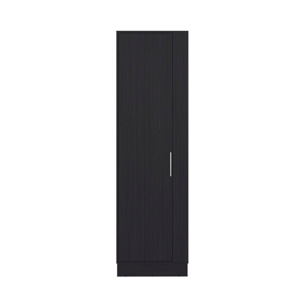 English Elm Storage Cabinet Tall Narrow Matte Black Single Door Organizer for Laundry or Office B092P474490