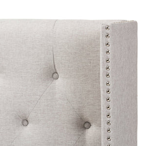 Baxton Studio Baxton Studio Ally Winged Headboard - Stylish Greyish Beige Fabric with Button Tufting & Trim BBT6628-Greyish Beige-King HB