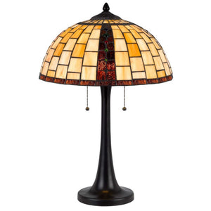 24 Inch Bronze Tiffany Style Stained Glass Dome Floor Lamp Abstract Art Nouveau