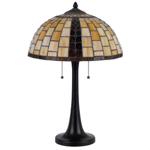 24 Inch Bronze Tiffany Style Stained Glass Dome Floor Lamp Abstract Art Nouveau