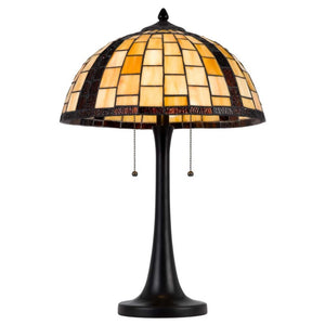 24 Inch Bronze Tiffany Style Stained Glass Dome Floor Lamp Abstract Art Nouveau