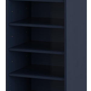 Navy Solid Wood Shoe Cabinet Organizer for Entryway with Ten Pair Storage Capacity