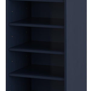 Navy Solid Wood Shoe Cabinet Organizer for Entryway with Ten Pair Storage Capacity