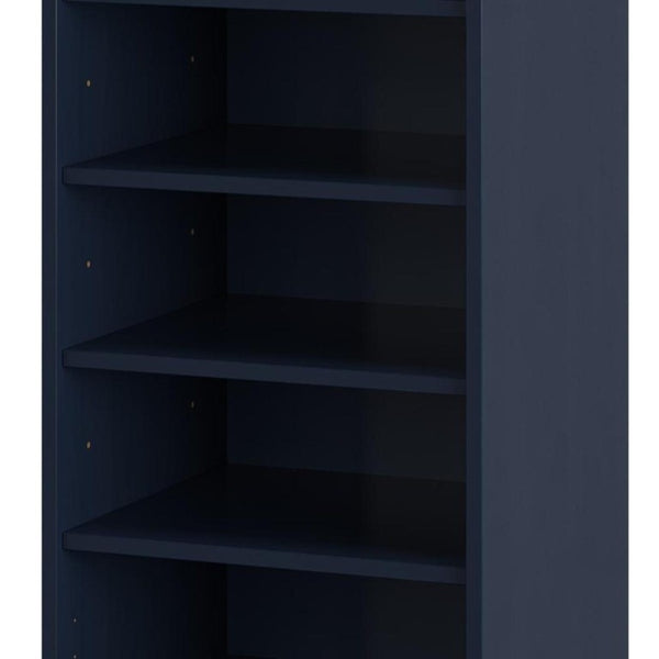 Navy Solid Wood Shoe Cabinet Organizer for Entryway with Ten Pair Storage Capacity