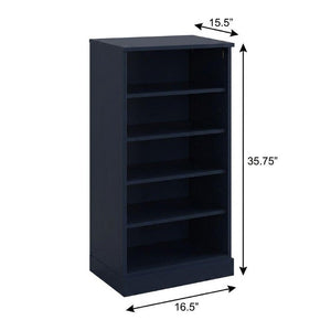 Navy Solid Wood Shoe Cabinet Organizer for Entryway with Ten Pair Storage Capacity