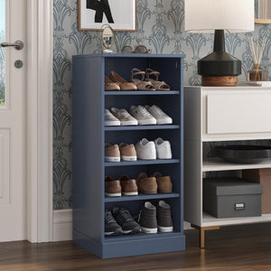 French Solid Wood Shoe Cabinet Organizer with Space for Ten Pairs Entryway Ready