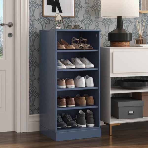 French Solid Wood Shoe Cabinet Organizer with Space for Ten Pairs Entryway Ready