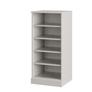 HomeRoots Off White Solid Wood Shoe Cabinet Entryway Organizer with Ten Pair Storage Capacity 752053