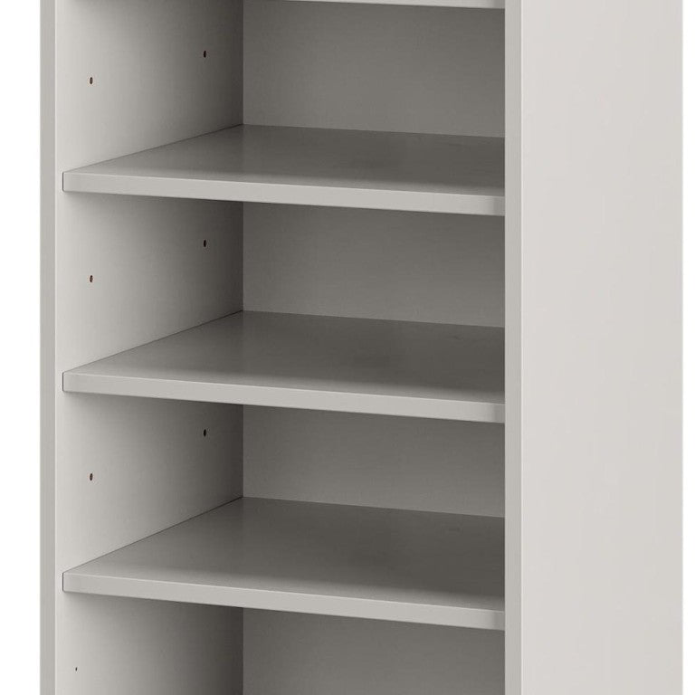 HomeRoots Off White Solid Wood Shoe Cabinet Entryway Organizer with Ten Pair Storage Capacity 752053