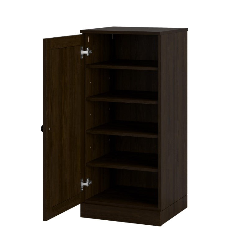 HomeRoots Espresso Solid Wood Shoe Cabinet with Space for Ten Pairs Entryway Storage 752074