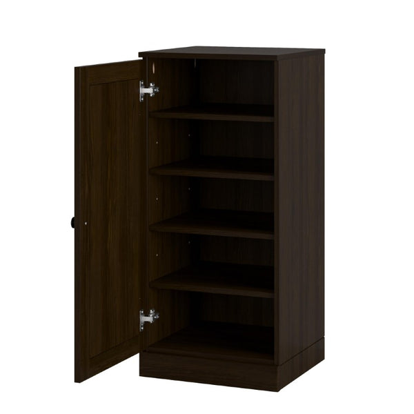 HomeRoots Espresso Solid Wood Shoe Cabinet with Space for Ten Pairs Entryway Storage 752074