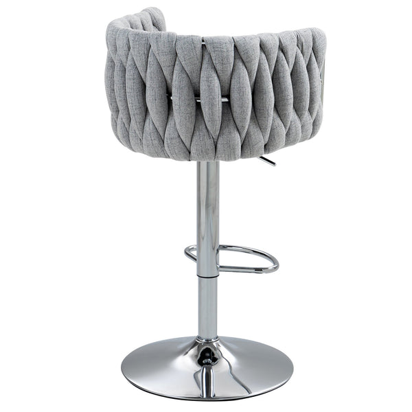 English Elm 360° Swivel Bar Stools Set of 2 with High-Rebound Cushions, Adjustable Counter Height, Sleek Chrome Frame for Kitchen Island and Cafe Seating Gray W2215P184994