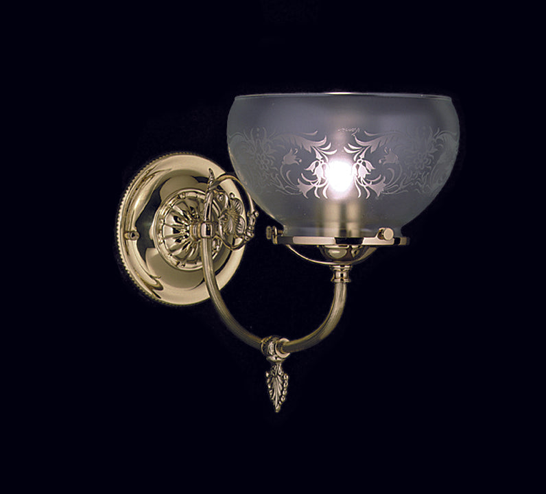 Framburg 1-light Victorian Gas Reproduction Sconce In Polished Brass - Handcrafted American Elegance & Detail Polished Brass Metal 7521 Pb