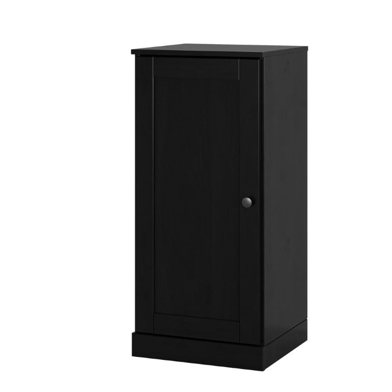 HomeRoots Black Solid Wood Shoe Cabinet Entryway Organizer with Ten Pair Storage Capacity 752114