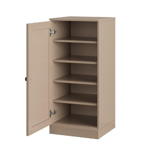 HomeRoots Beige Solid Wood Shoe Cabinet Organizer for Entryway Holds Ten Pairs Neatly 752120