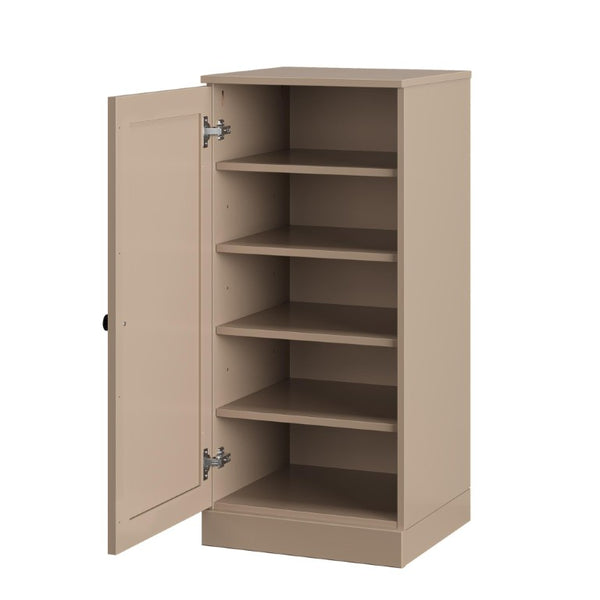 HomeRoots Beige Solid Wood Shoe Cabinet Organizer for Entryway Holds Ten Pairs Neatly 752120
