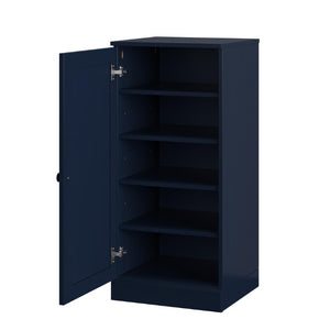 HomeRoots Navy Solid Wood Shoe Cabinet Organizer Holds Ten Pairs Entryway Storage Solution 752121