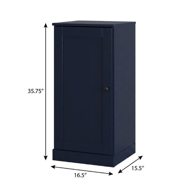 Navy Solid Wood Shoe Cabinet Organizer Holds Ten Pairs Entryway Storage Solution