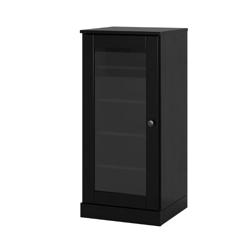 HomeRoots Black Solid Wood Shoe Cabinet Organizer for Entryway Holds Ten Pairs Neatly 752248