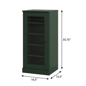 Green Solid Wood Ten Pair Shoe Cabinet Entryway Organizer with Elegant Storage