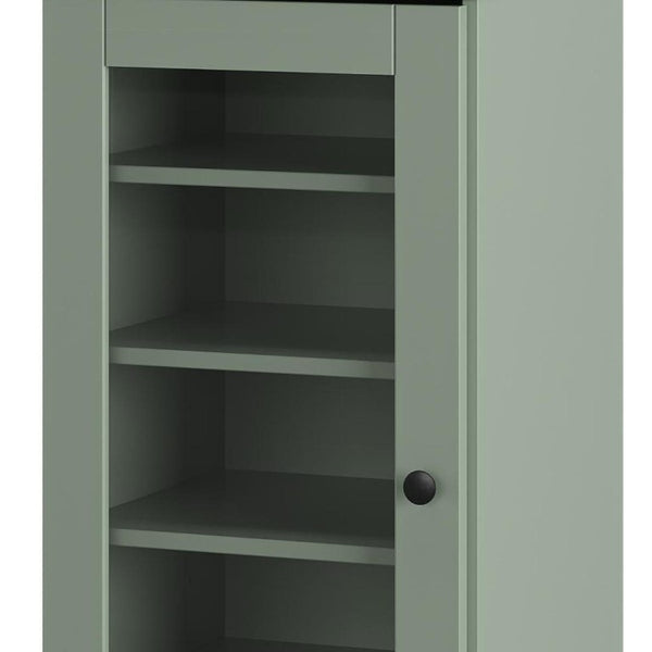 Sage Solid Wood Entryway Shoe Cabinet Organizer with Space for Ten Pairs