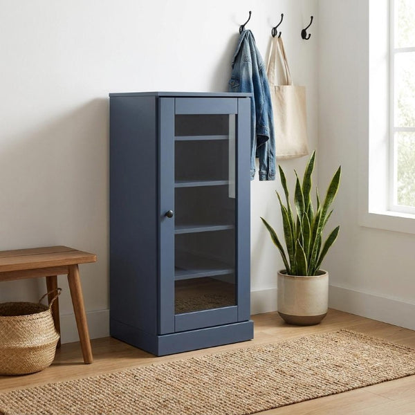 French Solid Wood Shoe Cabinet Entryway Organizer with Ten Pair Storage Capacity