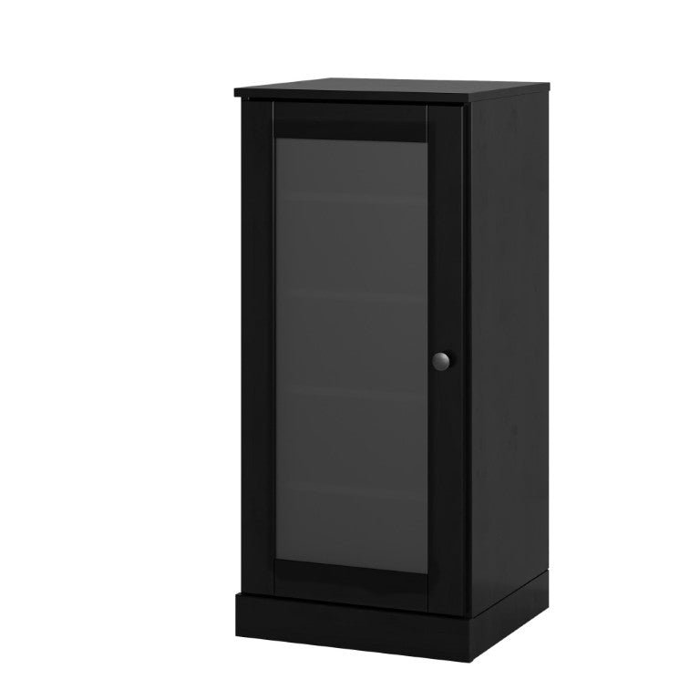 HomeRoots Black Solid Wood Shoe Cabinet Organizer with Ten Pair Entryway Storage Capacity 752262