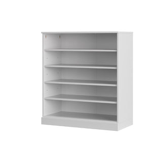 White Solid Wood Shoe Cabinet Organizer with Twenty Pair Entryway Storage Space
