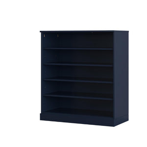 Navy Solid Wood Shoe Cabinet Organizer Storing Twenty Pairs in Entryway Style