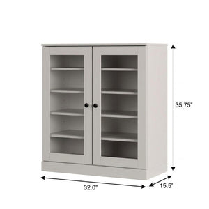 Off White Solid Wood Shoe Cabinet Entryway Organizer Holds up to Twenty Pairs