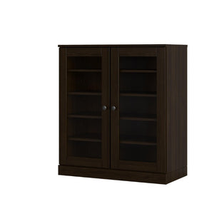 Espresso Solid Wood Shoe Cabinet with Organizer Storage for 20 Pairs Entryway