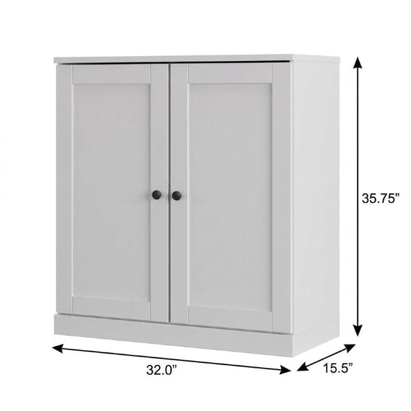 White Solid Wood Shoe Cabinet Organizer for Entryway Holding Twenty Pairs Neatly