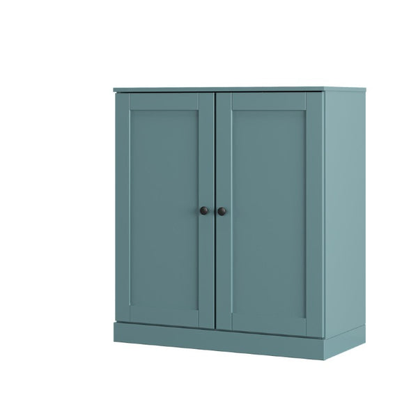 HomeRoots Aqua Solid Wood Shoe Cabinet Organizer with Space for Twenty Pairs Entryway 752350