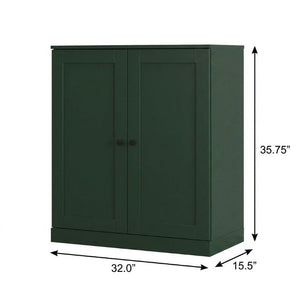 Green Twenty Pair Solid Wood Entryway Shoe Cabinet with Organized Storage Space