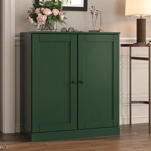 Green Twenty Pair Solid Wood Entryway Shoe Cabinet with Organized Storage Space