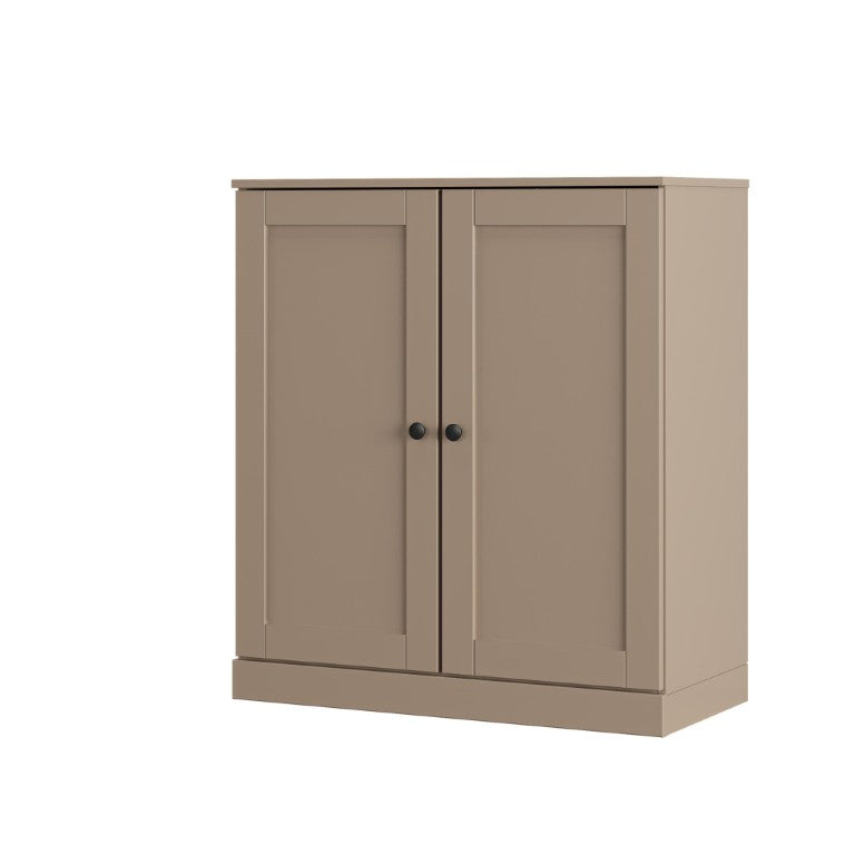 HomeRoots Beige Solid Wood Shoe Cabinet Organizer Holds Twenty Pairs for Entryway Storage 752353
