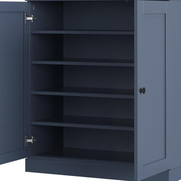 French Provincial Solid Wood Shoe Cabinet Organizer for Entryway Twenty Pair Storage