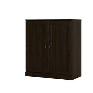 Espresso Solid Wood Shoe Cabinet Entryway Organizer Holds up to Twenty Pairs