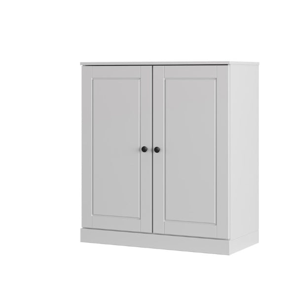 HomeRoots White Solid Wood Shoe Cabinet Organized Entryway Storage for Twenty Pairs 752358