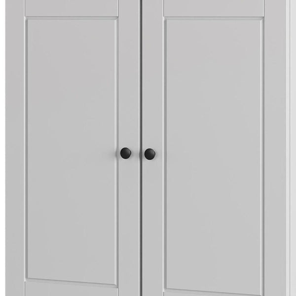 White Solid Wood Shoe Cabinet Organized Entryway Storage for Twenty Pairs