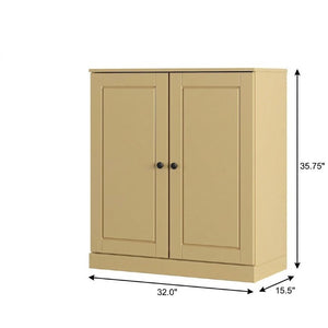 Yellow Solid Wood Shoe Cabinet Organizer for Entryway Holds Twenty Pairs Stylishly