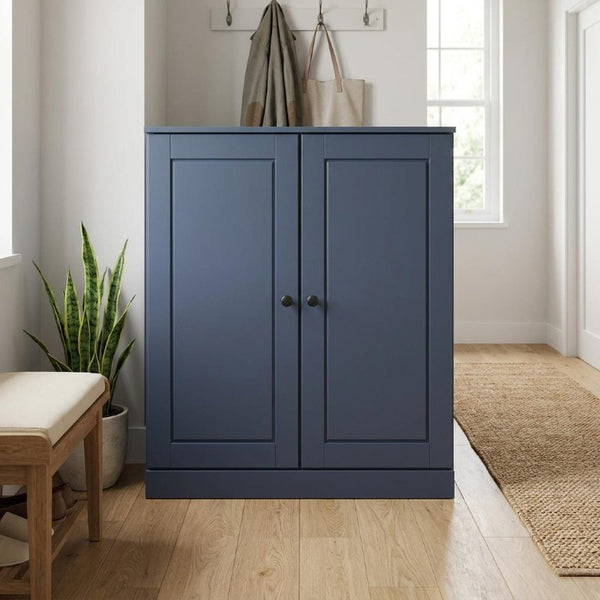 French Solid Wood Shoe Cabinet Elegant Entryway Storage for Twenty Pairs Organized
